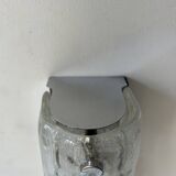 Paire d'appliques vintage en verre murano et métal chromé, Italie, 1960