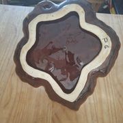 Vintage Vallauris ceramic plate - vine leaf