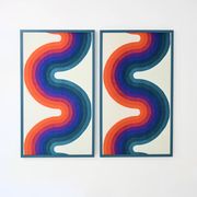 Set of 2 Fabric Panels in Verner Panton Style, 1970s