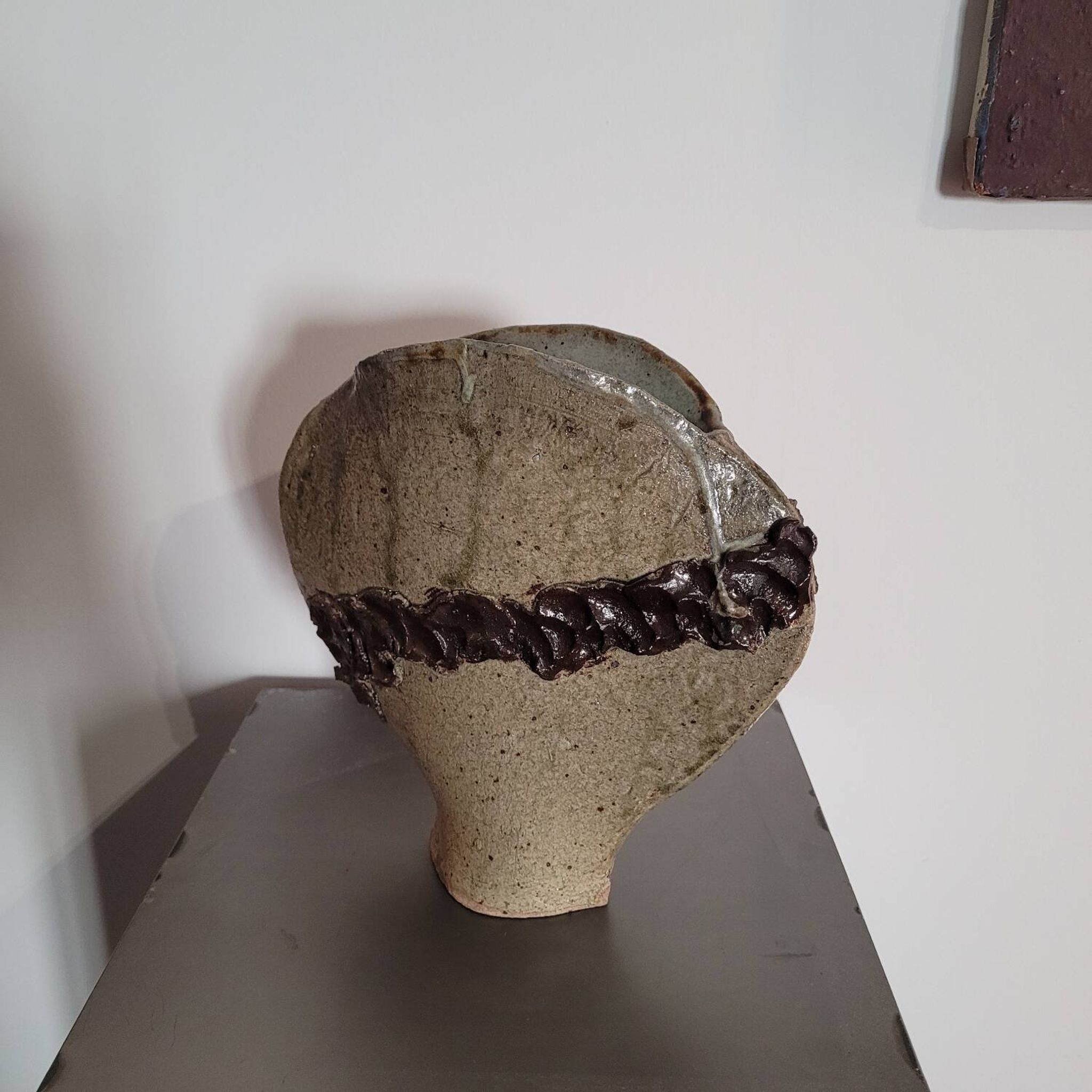 Ancien grand vase céramique grès brutaliste odile pichon années 60