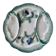 Artichoke plate Digoin in majolica faience barbotine