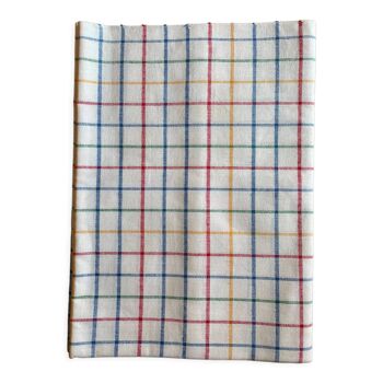 Multicolored tablecloth with vintage checkered