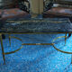 Table low neo classic bronze brass and Portoro marble