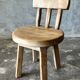 Small child's chair in natural blond teak back with three bars