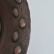 Miroir mural en cuivre fait main par Eugen Zint, milieu XXème