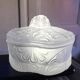 Art Deco Molded Glass Candy Box / Powder Box – Palmette