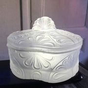 Art Deco Molded Glass Candy Box / Powder Box – Palmette