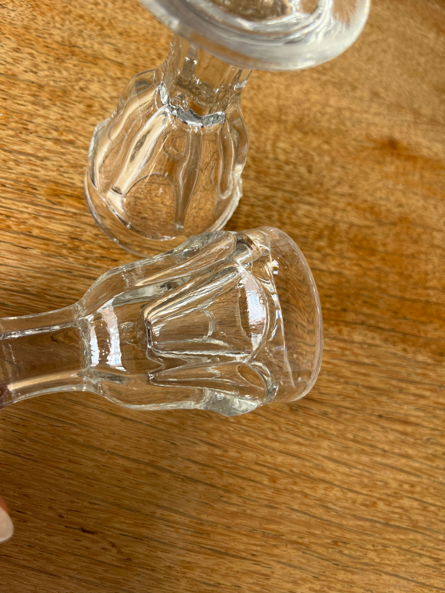 Pair of liqueur glasses 1900 known as "trompe couillon"