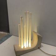Acrylic Stone Table Lamp, 1980s