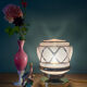 Vintage Art Deco pink and gold glass globe table lamp