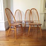 4 Ercol chairs natural wood