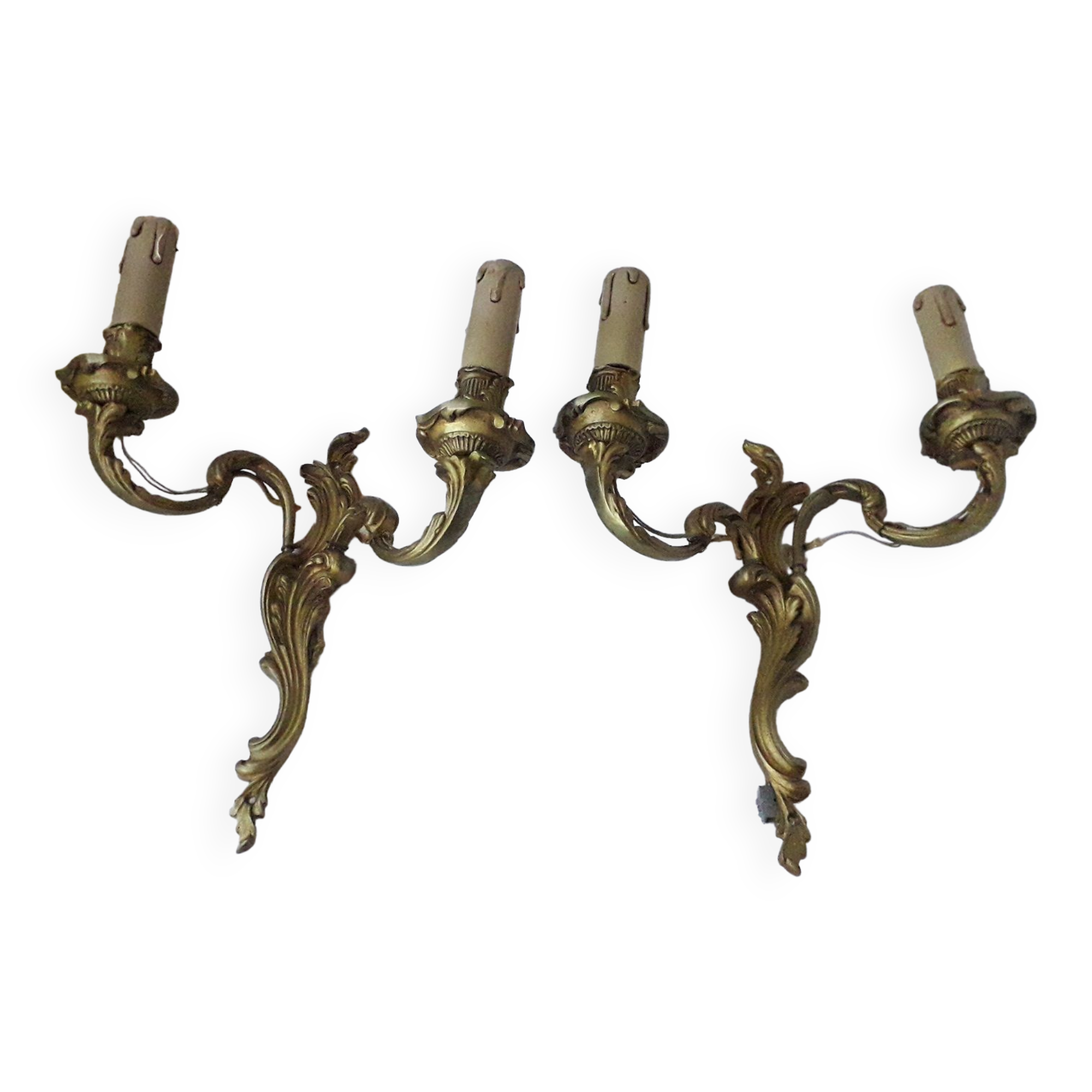 Paire d'appliques bronze