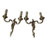 Paire d'appliques bronze