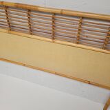 Rattan headboard with vintage bedside tables 1960