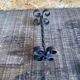 Service Table Under Plate + 12 Old Forged Iron Knife Holders Black