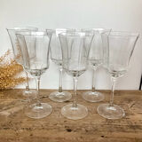 6 "octime" stemmed glasses by Luminarc France