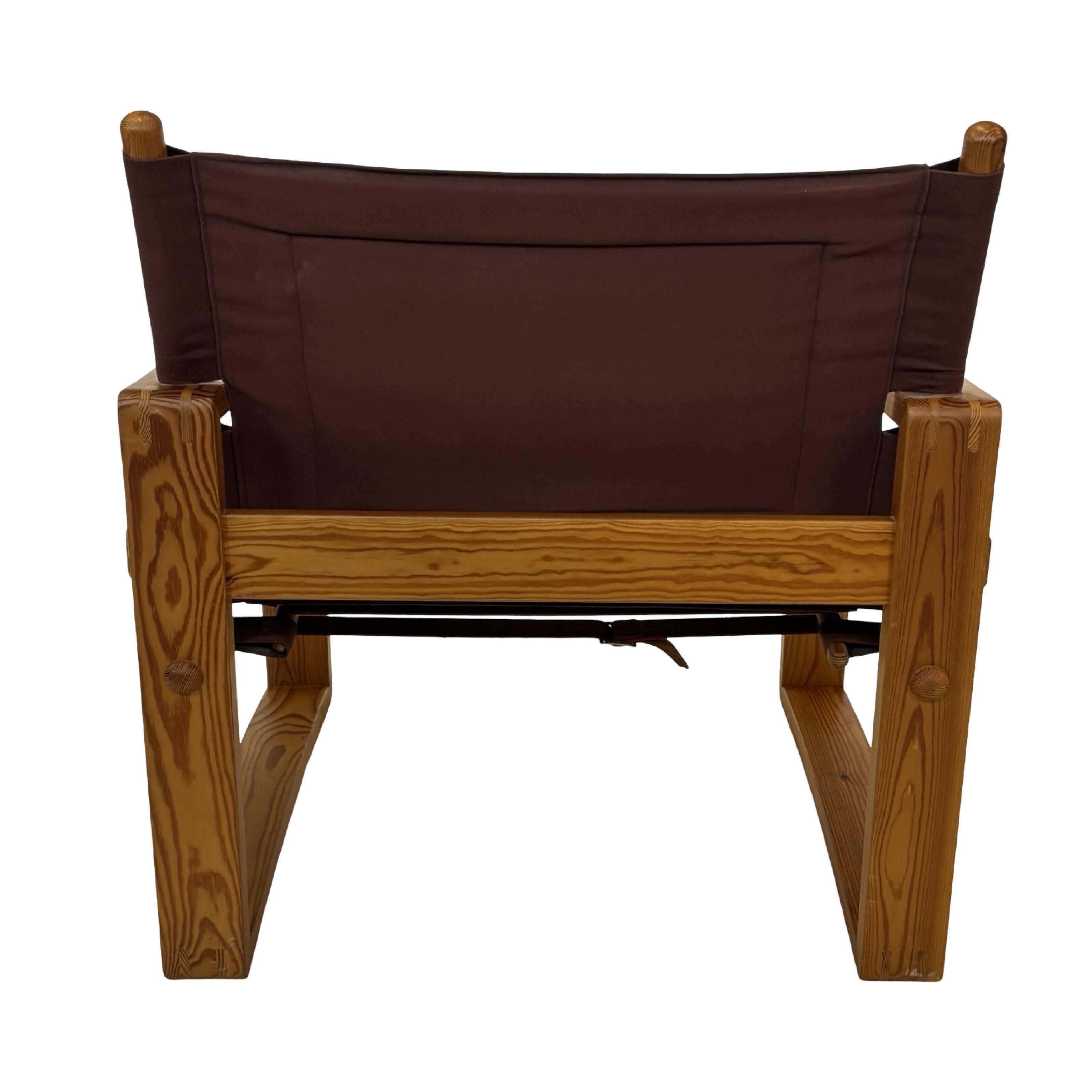 Chaise Safari Vintage Børge Jensen en pin, Danemark, années 1970