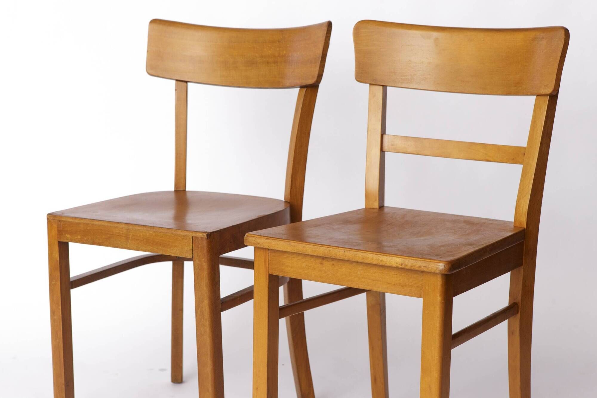 Set of 4 Vintage “Frankfurter” Dining Chairs – Beech Wood – Germany 1950s