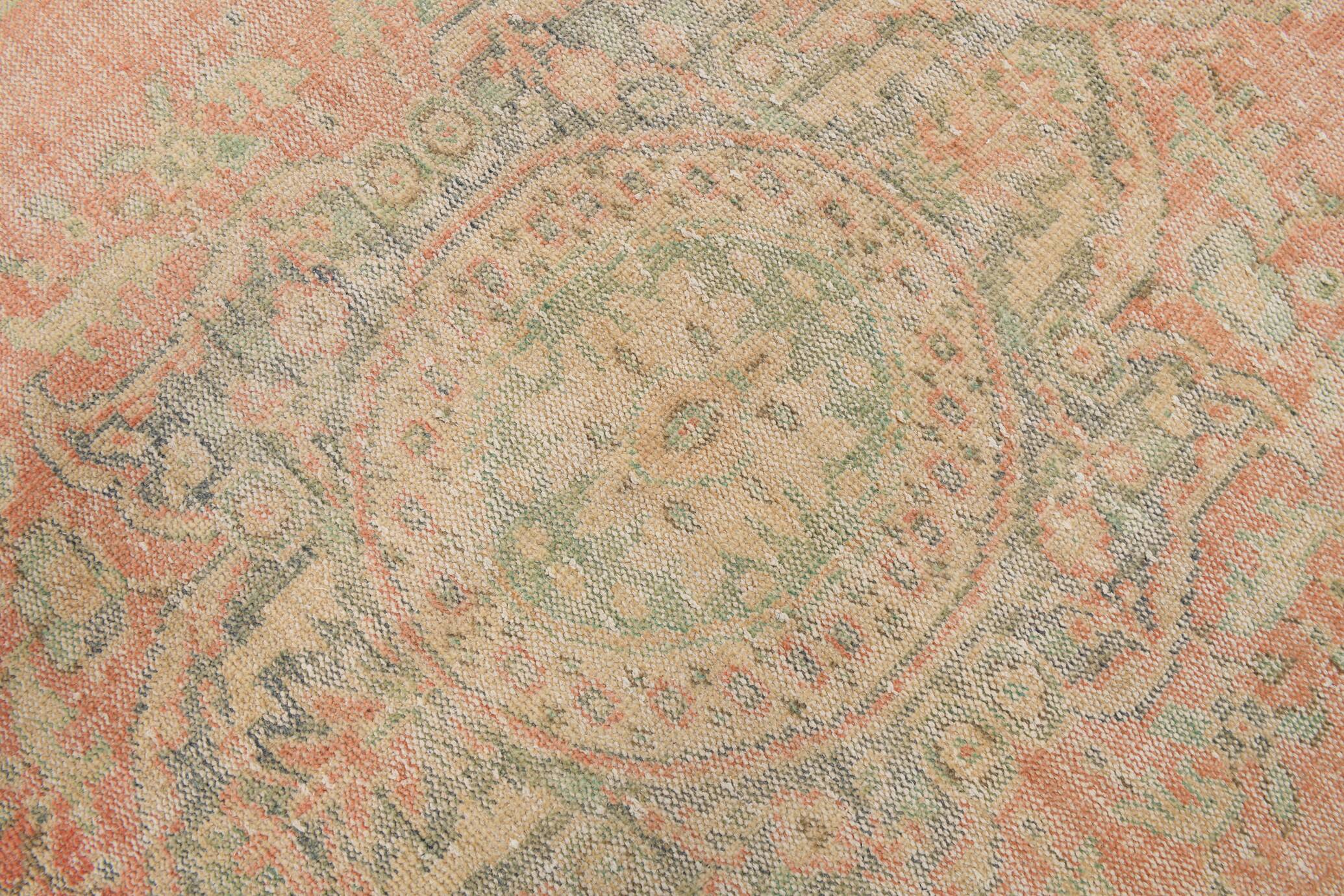 5x9 Soft Vintage Oushak Handmade Area Rug, 145x272 Cm