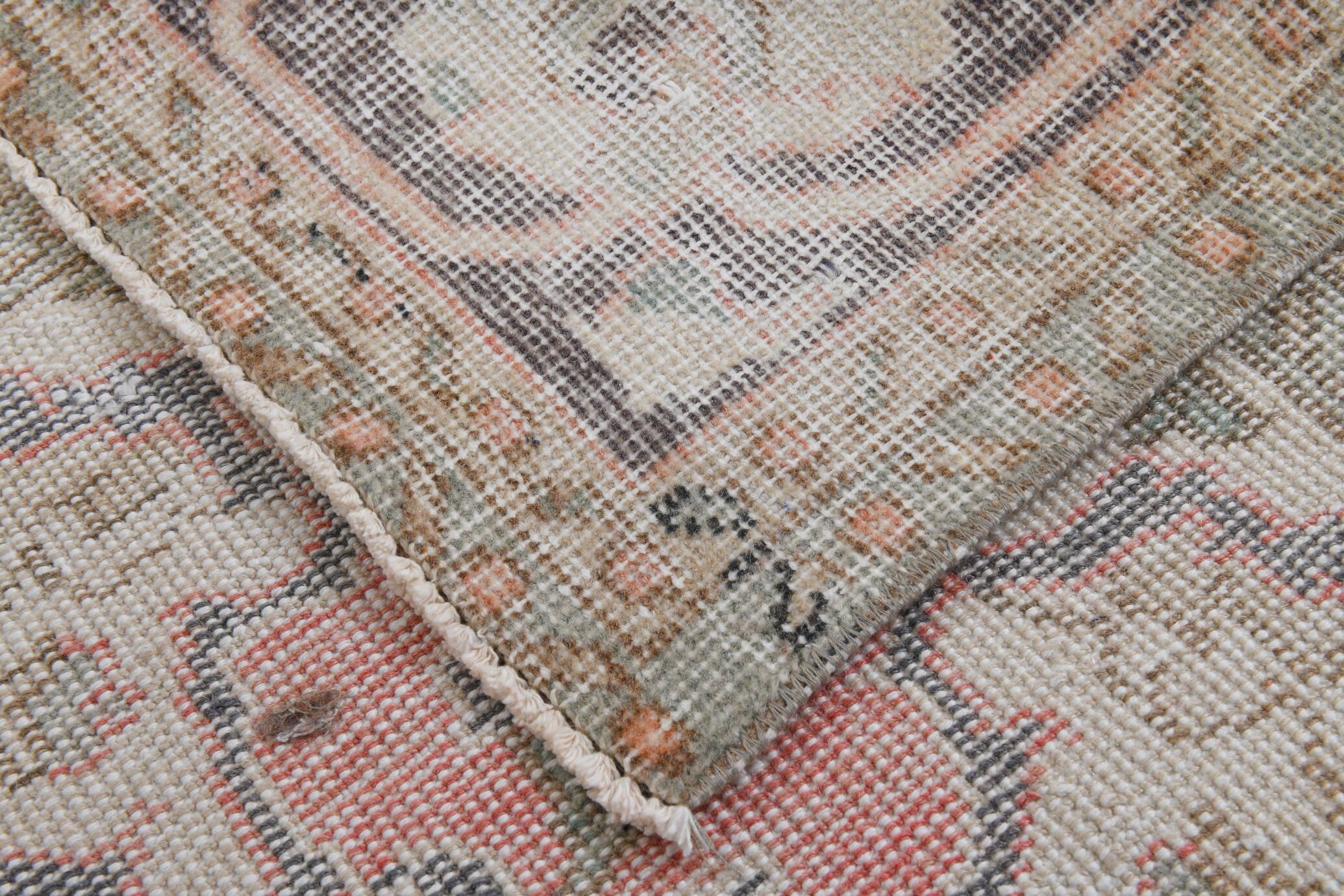 7x10 Vintage Salmon Pink Classic Madallion Turkish Rug, 219x314Cm