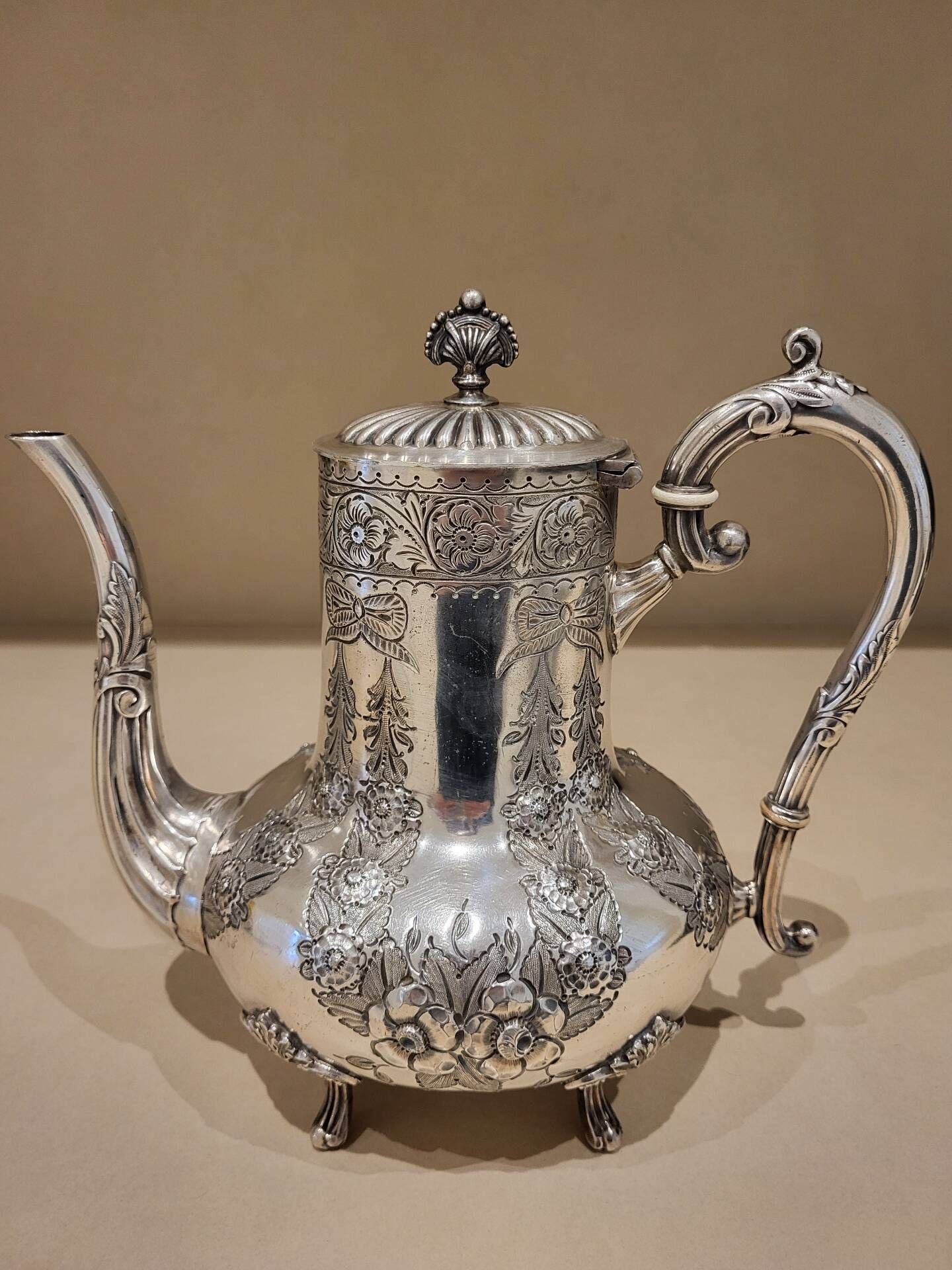 Antique silver-plated coffee pot – 19th century