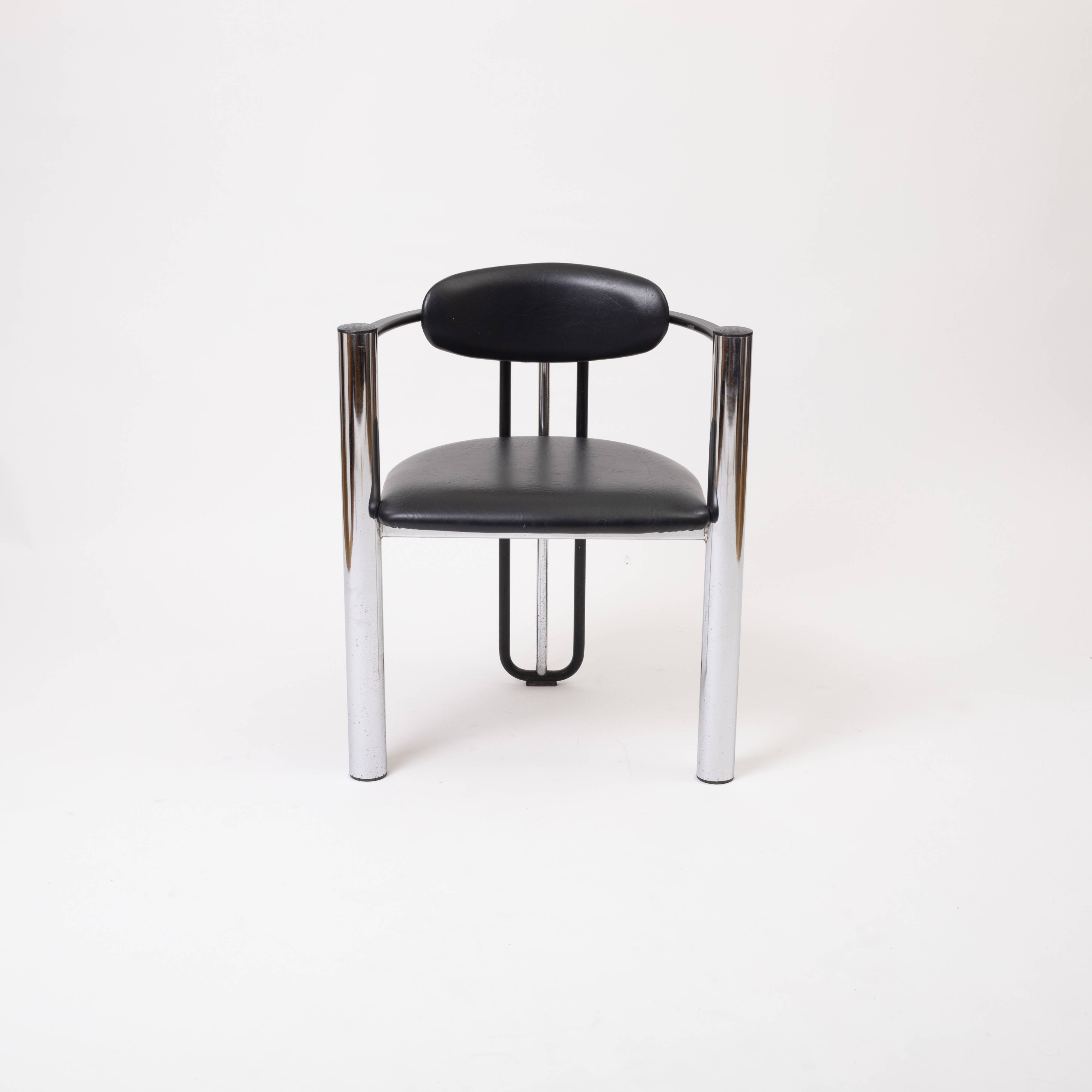 Unique postmodern chome armchair, Czechoslovakia, 1970s