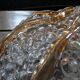 Ceiling light / bubble glass wall light amber 1970s
