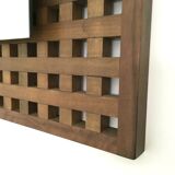 Vintage Pair of Square Walnut Mirrors Produced by Sant'Ambrogio e Deberti, Italy