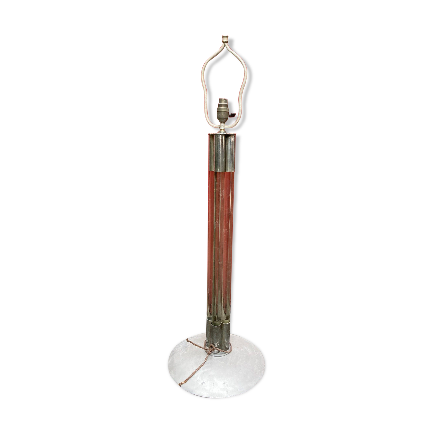 Steel and solid glass lamp from the 40s/50s