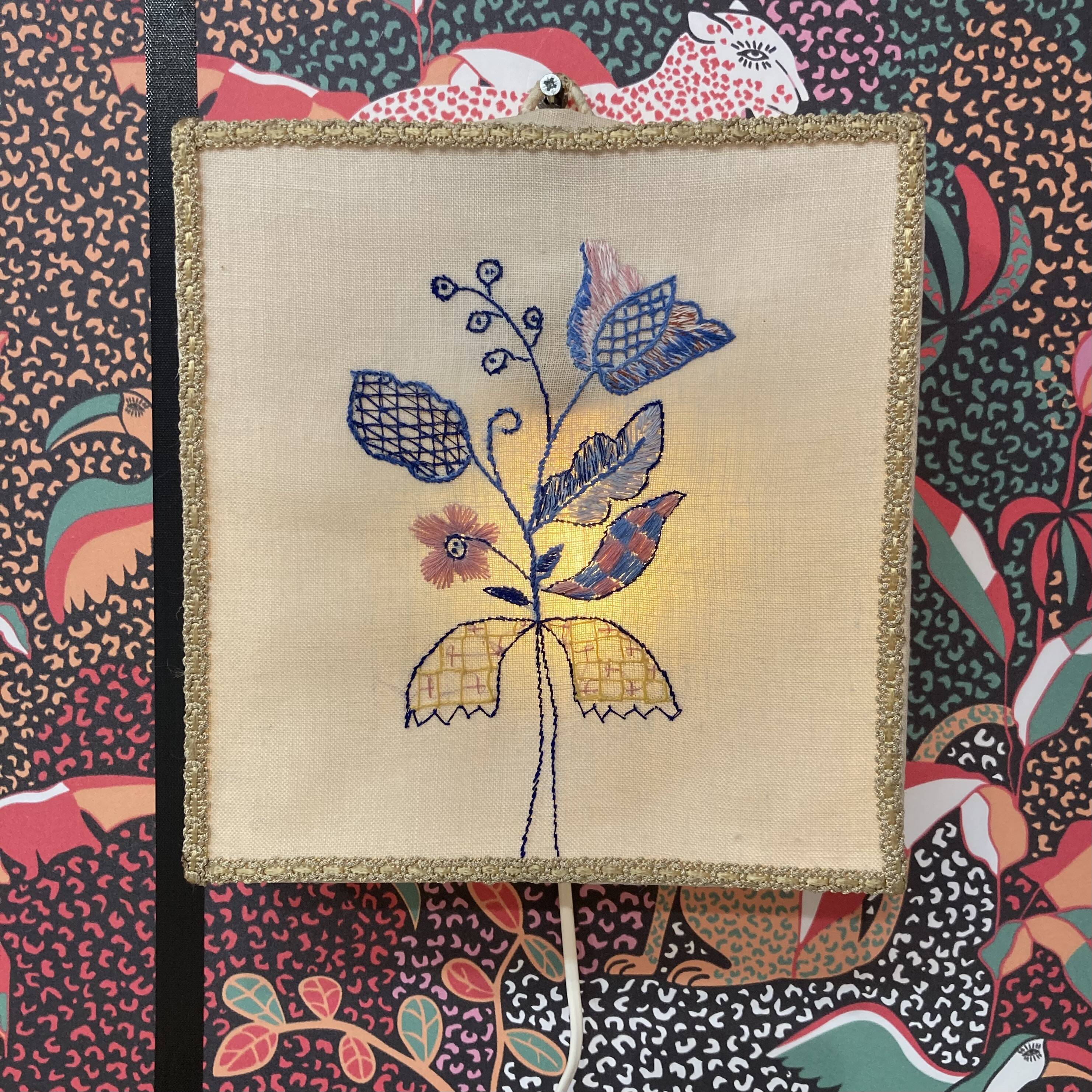 Applique embroidery, Scandinavian design, 1950s