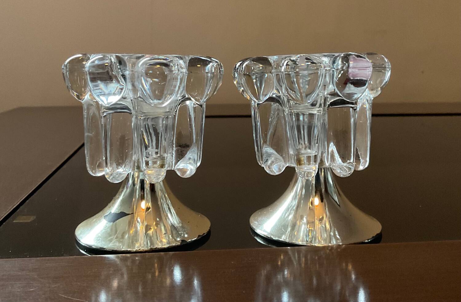 Pair of vintage 70s candlesticks