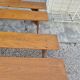 Set of 4 farm benches in old fir 1950s - 1m30