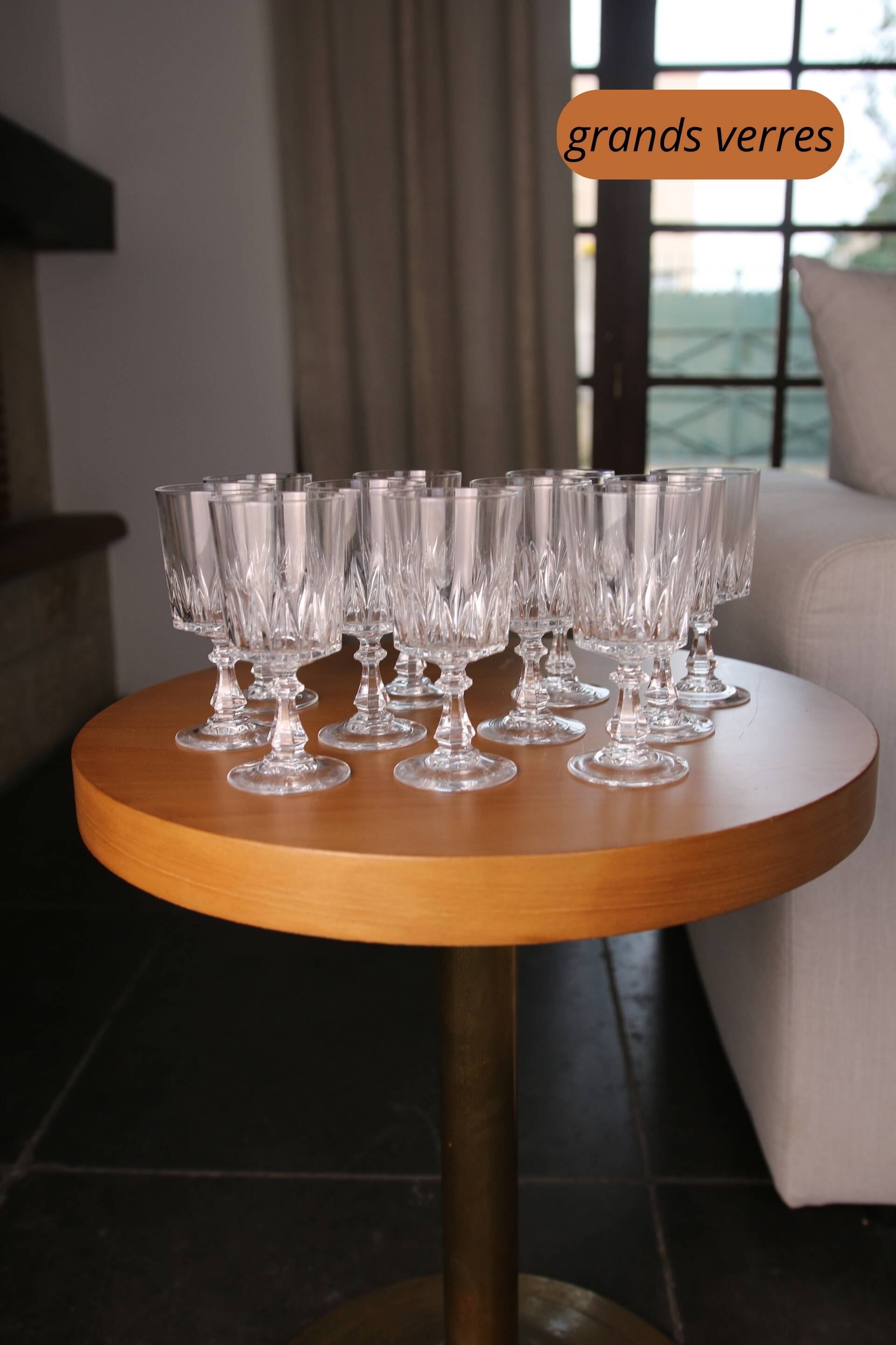 11 wine glasses, "Louvre" model, Cristal d'Arques