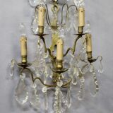 Large Bronze Wall Light with Pendants