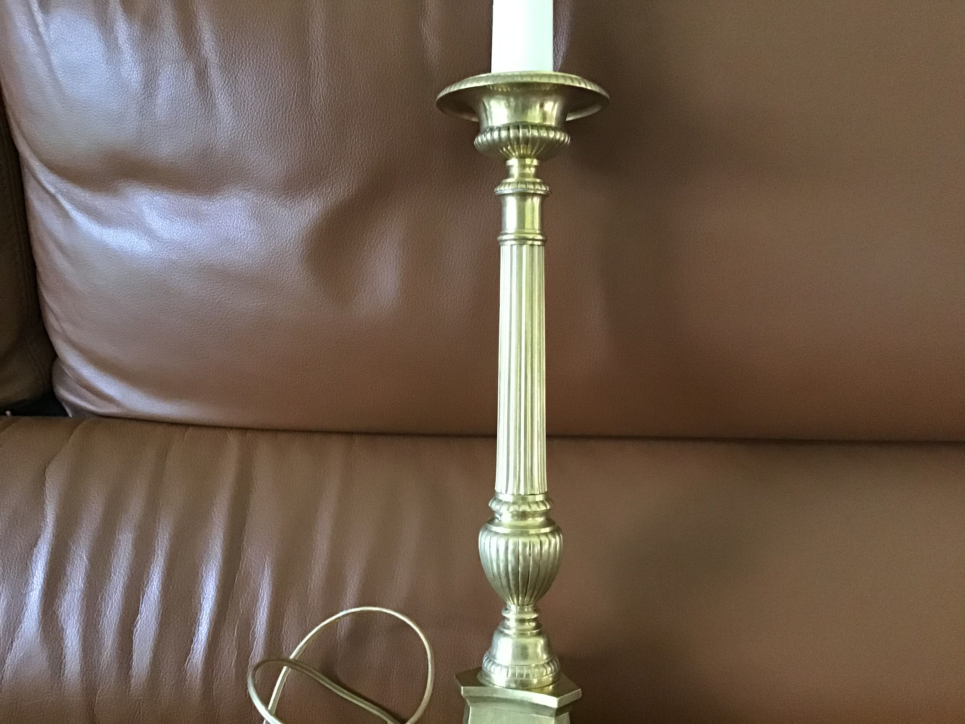 Candle spike mounted in lamp