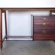 Small Italian wooden desk with brass details.