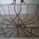 Metal basket with wooden handles