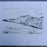 Original drawing in black chalk by Jean Villette (1913-2005)