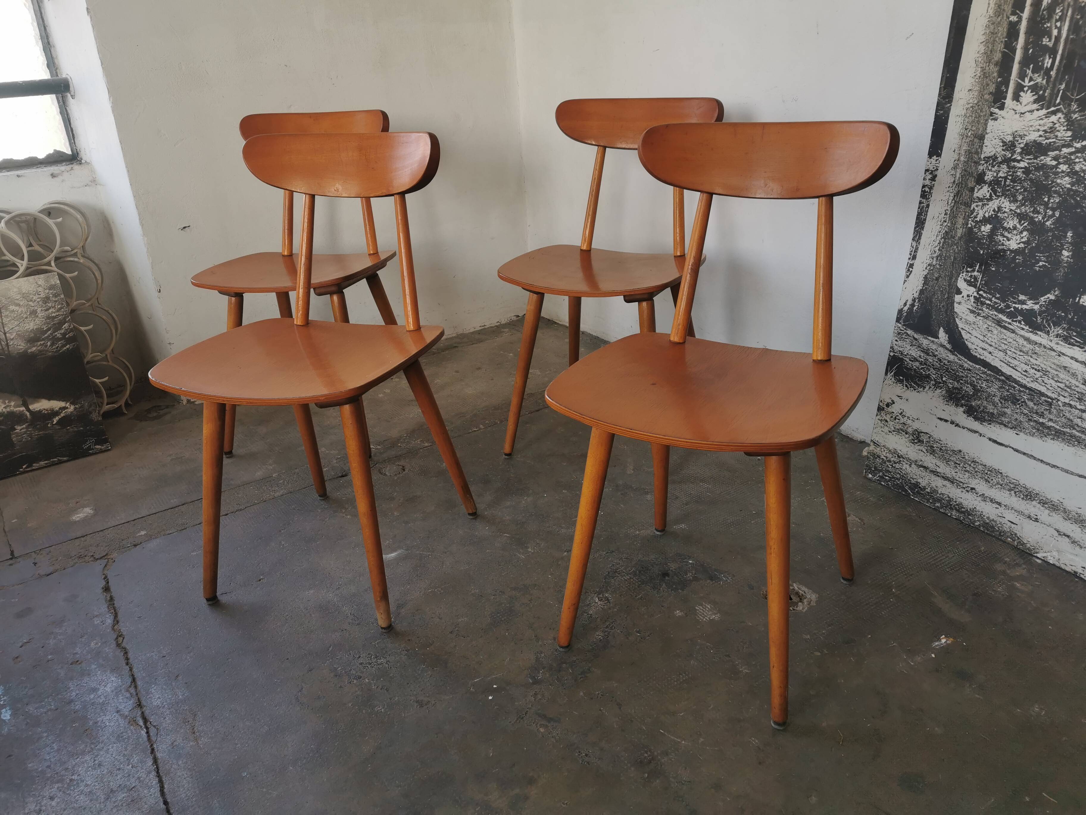 Set of 4 Hiller chairs, vintage 1960