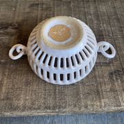 Coupe vide poche empire malicorne céramique blanche ajourée vintage #d