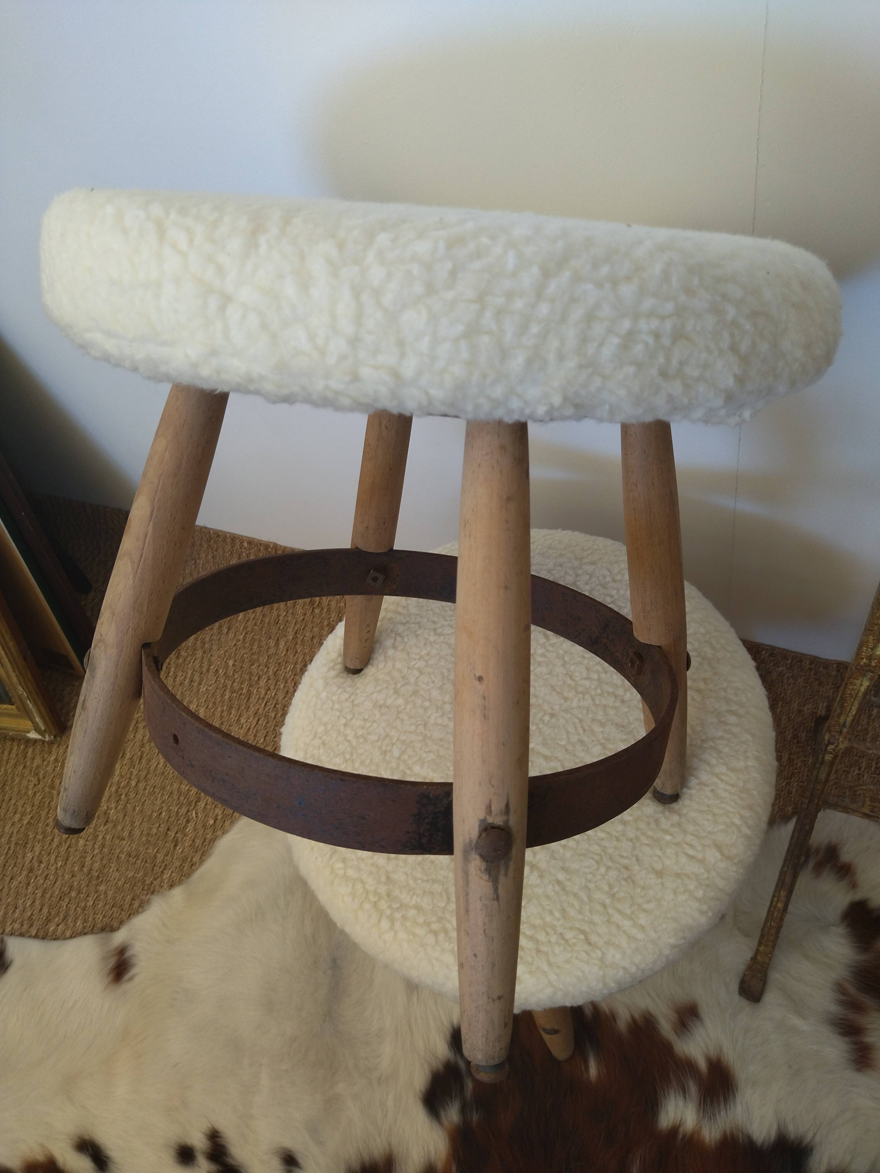 3 vintage stools 50s
