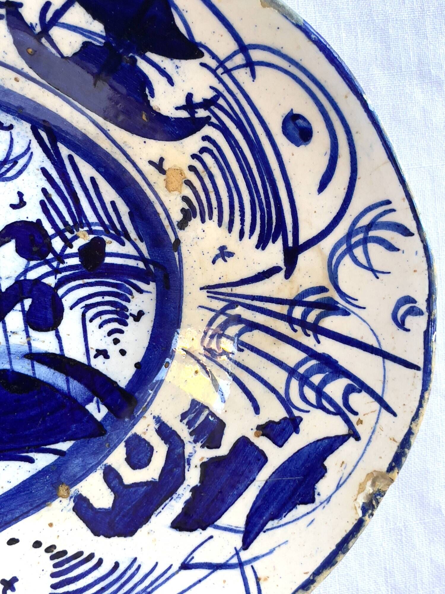 Portuguese earthenware dish, fusion between China - Macao and Portugal, 19th century