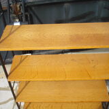 Shelf library Scandinavian wood and iron circa 1960/1970