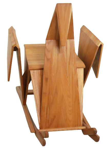 Sculptural rocking chair origami bird