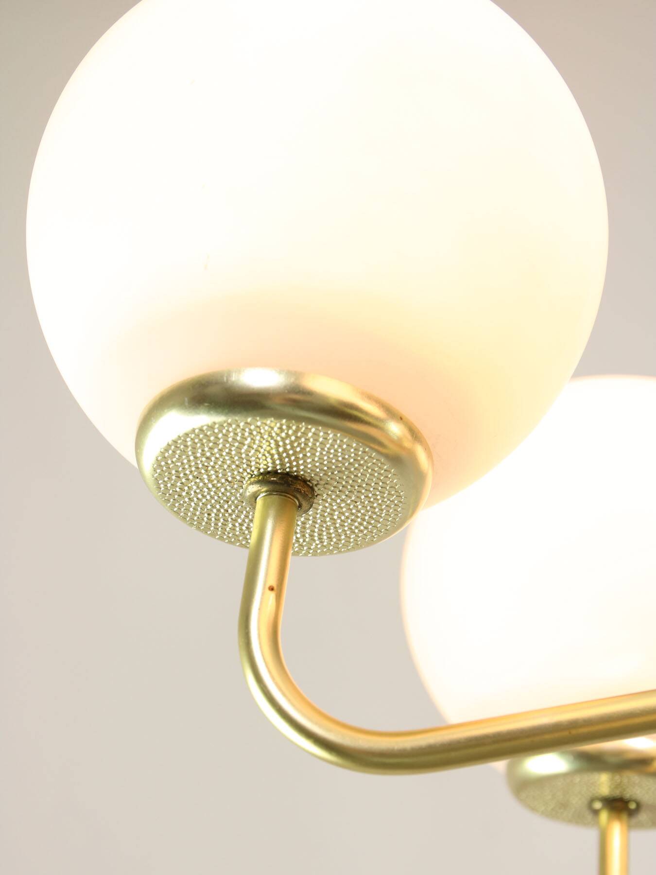 Mid-century Upward Sputnik Golden Chandelier, 60s