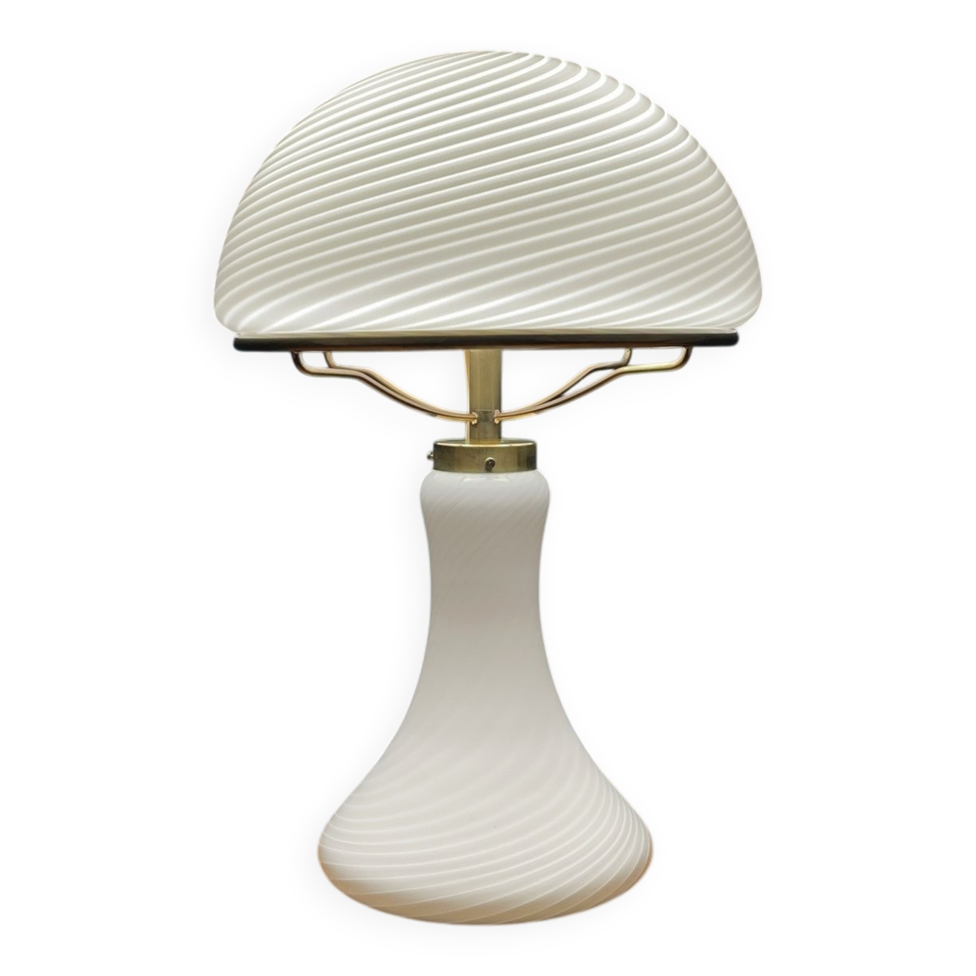 Large classic swirling Murano glass mushroom table lamp, Italy, 1970s