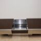 Vintage glass and aluminum bar coffee table, 1970