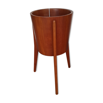 Cache pot en teck scandinave tripode