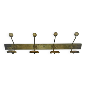 Wood and iron coat rack