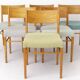Set of 6 Vintage Beech Dining Chairs, Germany 1970s, Restored Wooden Dining